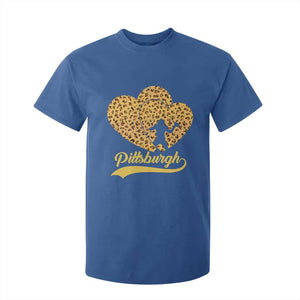 Vintage Leopard Heart Pittsburgh Pride T Shirt For Kid Football Lover Gift