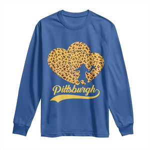 Vintage Leopard Heart Pittsburgh Pride Long Sleeve Shirt Football Lover Gift