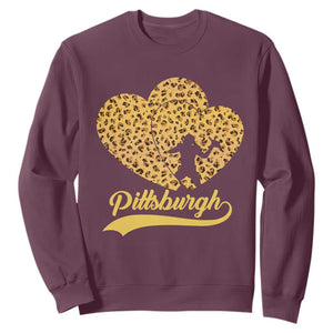 Vintage Leopard Heart Pittsburgh Pride Sweatshirt Football Lover Gift