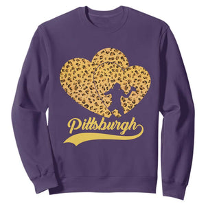 Vintage Leopard Heart Pittsburgh Pride Sweatshirt Football Lover Gift