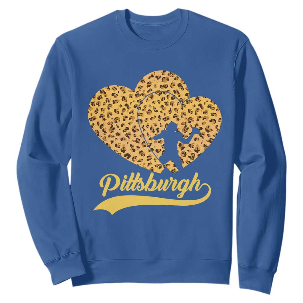 Vintage Leopard Heart Pittsburgh Pride Sweatshirt Football Lover Gift