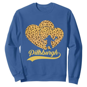 Vintage Leopard Heart Pittsburgh Pride Sweatshirt Football Lover Gift