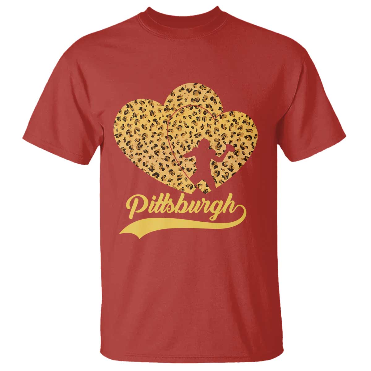 Vintage Leopard Heart Pittsburgh Pride T Shirt Football Lover Gift