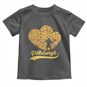 Vintage Leopard Heart Pittsburgh Pride Toddler T Shirt Football Lover Gift