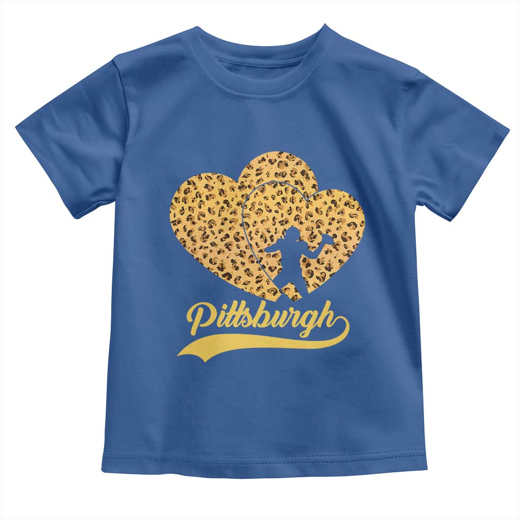 Vintage Leopard Heart Pittsburgh Pride Toddler T Shirt Football Lover Gift