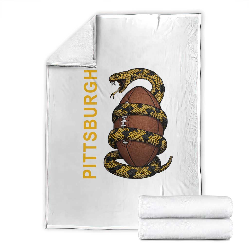 Vintage Black And Gold Rattlesnake Throw Blanket Pittsburgh Sports Fan