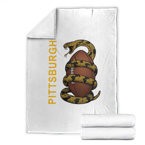 Vintage Black And Gold Rattlesnake Throw Blanket Pittsburgh Sports Fan