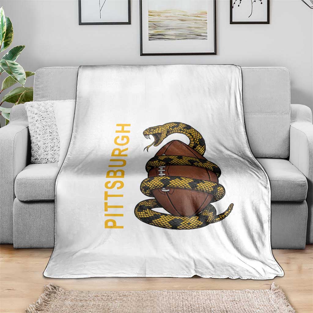 Vintage Black And Gold Rattlesnake Throw Blanket Pittsburgh Sports Fan