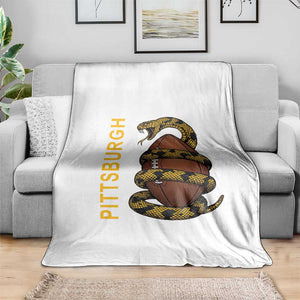 Vintage Black And Gold Rattlesnake Throw Blanket Pittsburgh Sports Fan