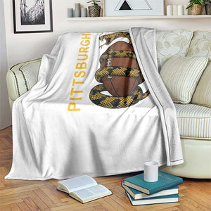 Vintage Black And Gold Rattlesnake Throw Blanket Pittsburgh Sports Fan