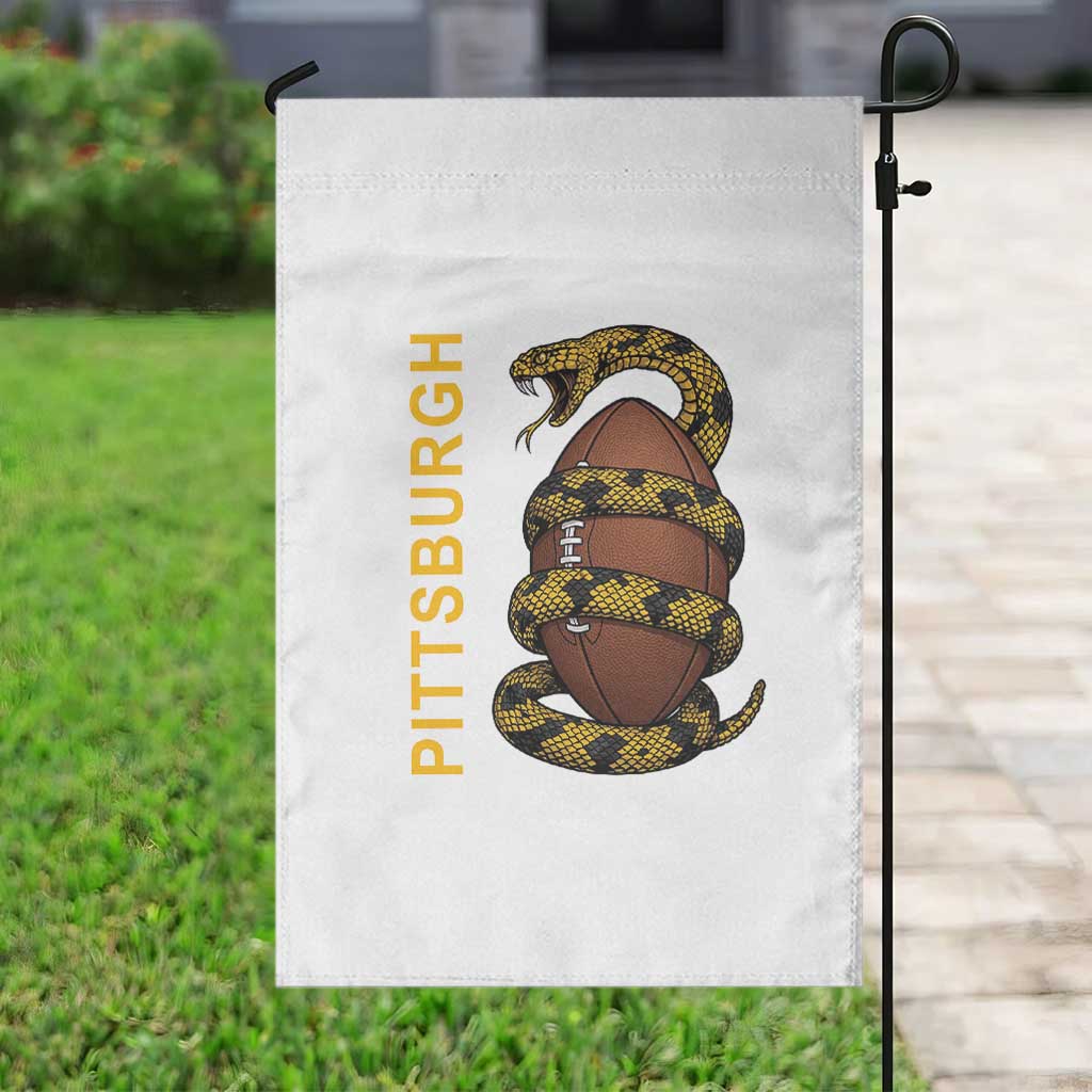 Vintage Black And Gold Rattlesnake Garden Flag Pittsburgh Sports Fan