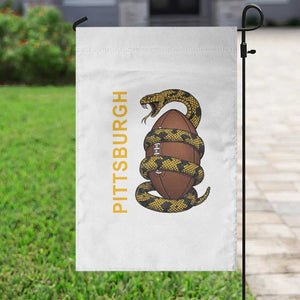 Vintage Black And Gold Rattlesnake Garden Flag Pittsburgh Sports Fan