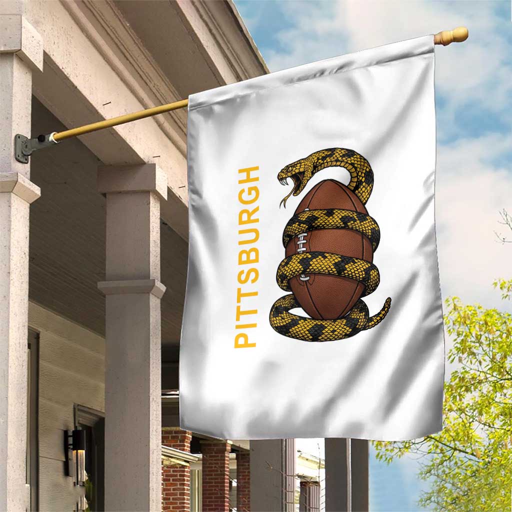 Vintage Black And Gold Rattlesnake Garden Flag Pittsburgh Sports Fan