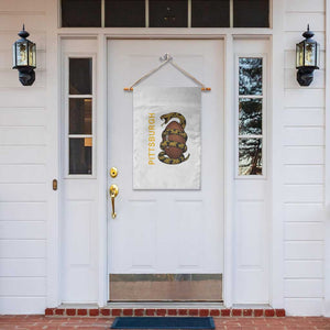 Vintage Black And Gold Rattlesnake Garden Flag Pittsburgh Sports Fan
