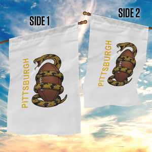 Vintage Black And Gold Rattlesnake Garden Flag Pittsburgh Sports Fan