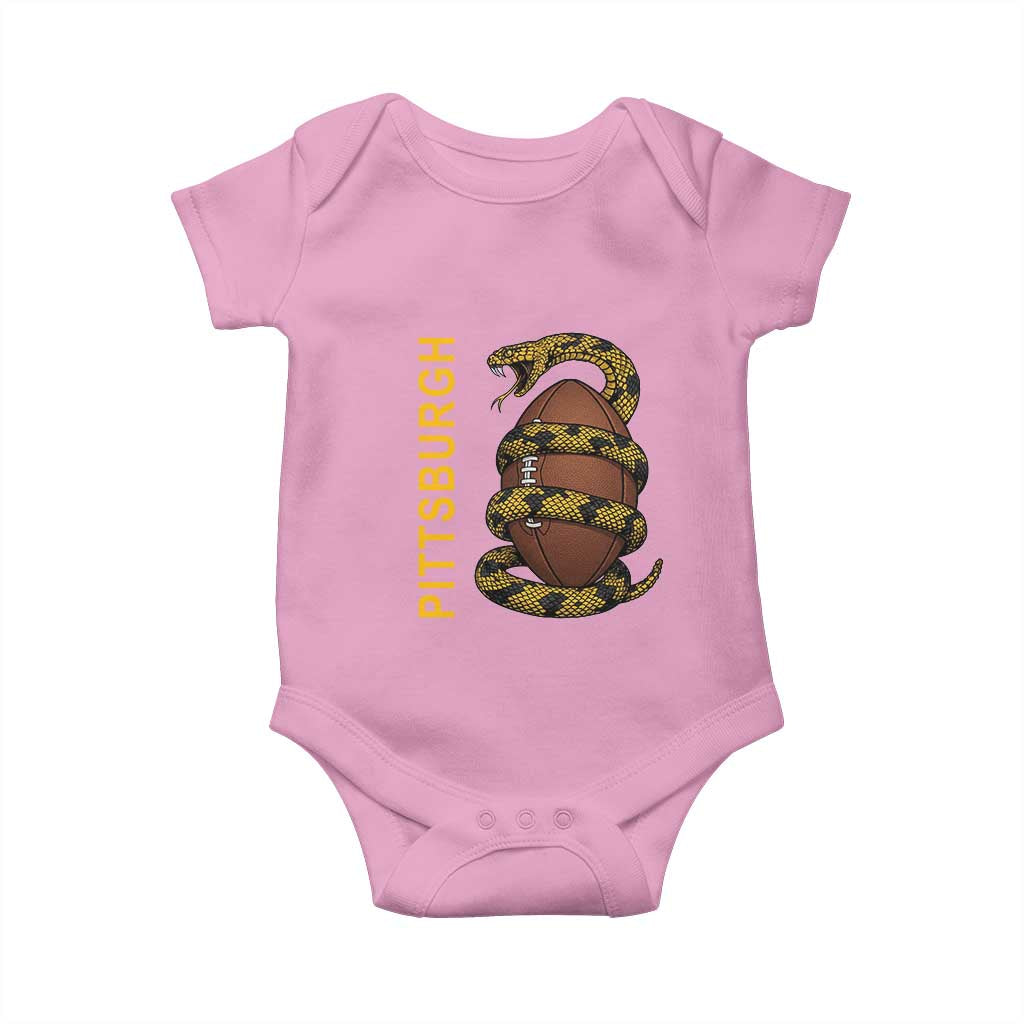 Vintage Black And Gold Rattlesnake Baby Onesie Pittsburgh Sports Fan