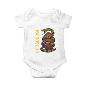 Vintage Black And Gold Rattlesnake Baby Onesie Pittsburgh Sports Fan