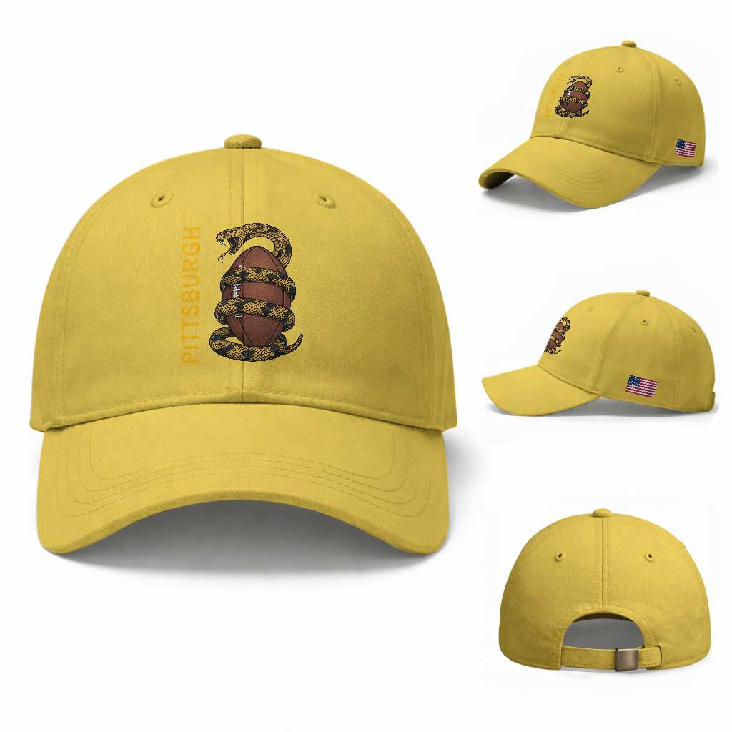 Vintage Black And Gold Rattlesnake Baseball Cap Pittsburgh Sports Fan