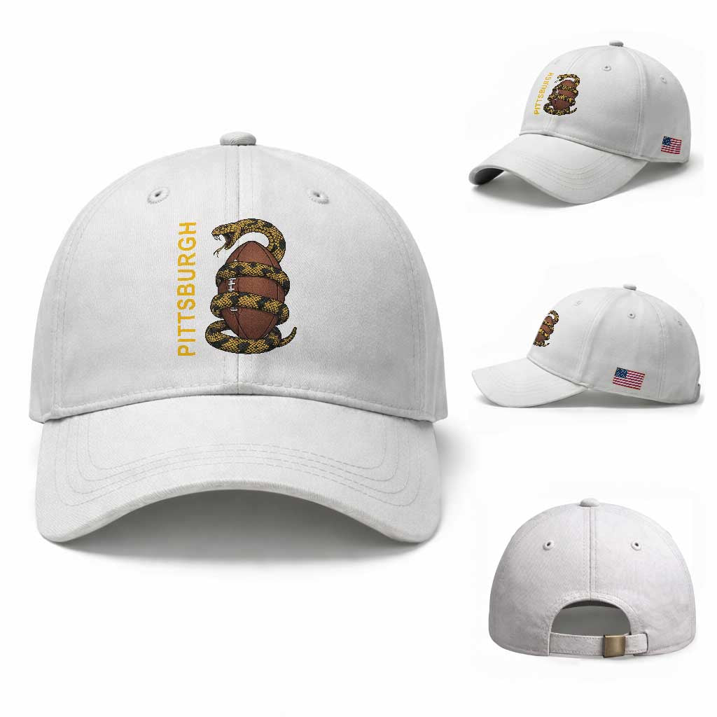 Vintage Black And Gold Rattlesnake Baseball Cap Pittsburgh Sports Fan
