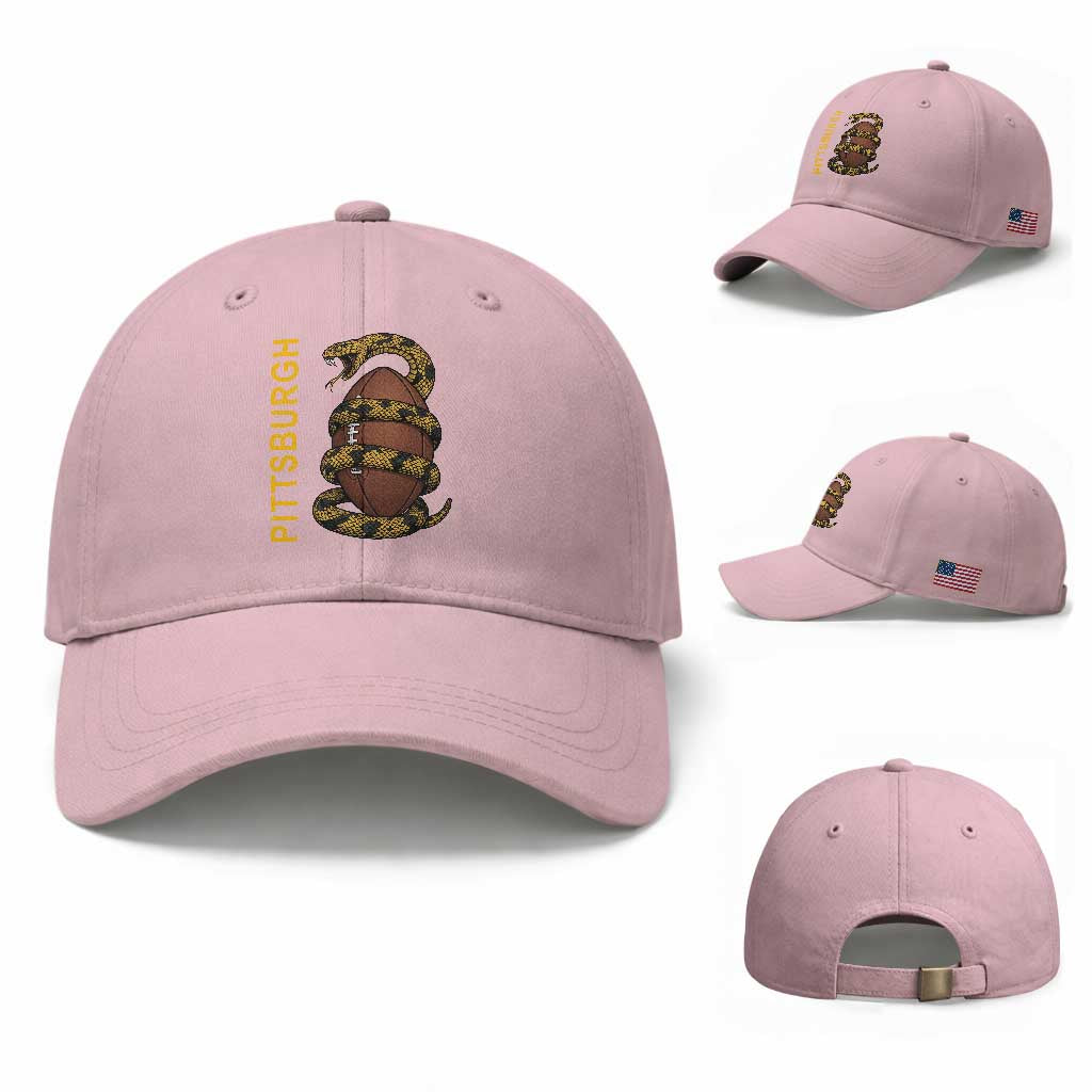 Vintage Black And Gold Rattlesnake Baseball Cap Pittsburgh Sports Fan