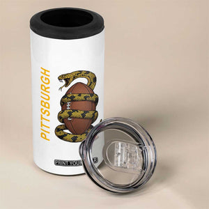 Vintage Black And Gold Rattlesnake 4 in 1 Can Cooler Tumbler Pittsburgh Sports Fan