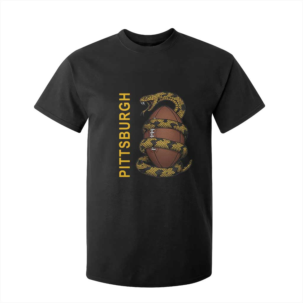Vintage Black And Gold Rattlesnake T Shirt For Kid Pittsburgh Sports Fan