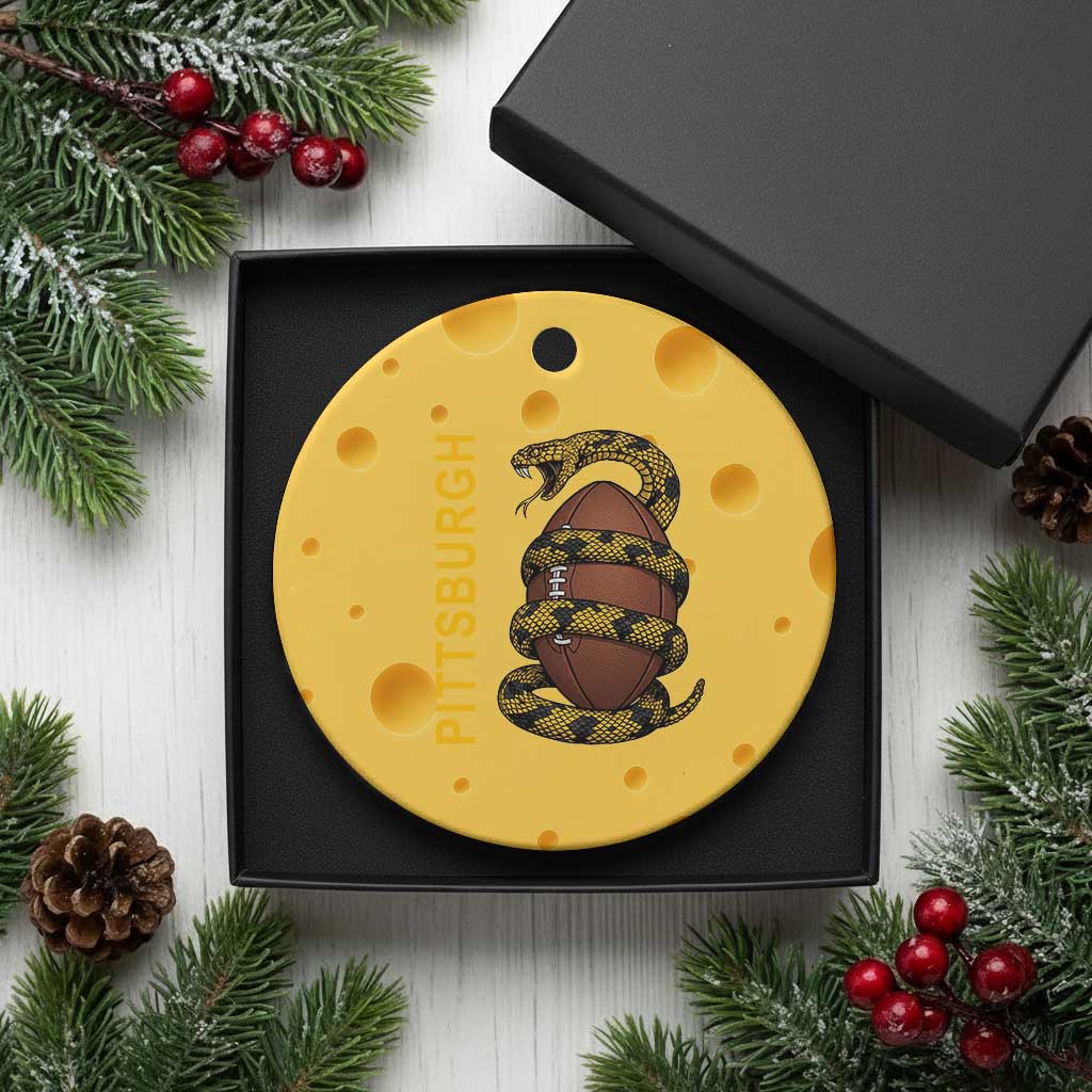 Vintage Black And Gold Rattlesnake Ceramic Ornament Pittsburgh Sports Fan