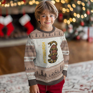 Vintage Black And Gold Rattlesnake Ugly Christmas Sweater Pittsburgh Sports Fan