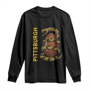 Vintage Black And Gold Rattlesnake Long Sleeve Shirt Pittsburgh Sports Fan