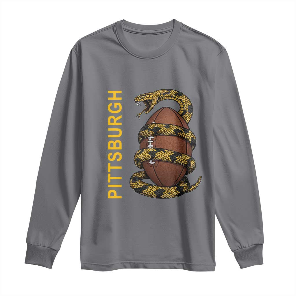 Vintage Black And Gold Rattlesnake Long Sleeve Shirt Pittsburgh Sports Fan