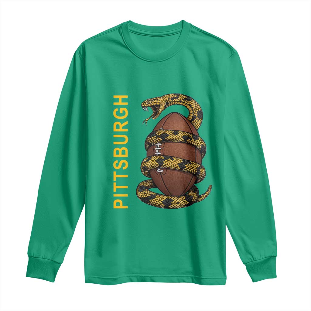 Vintage Black And Gold Rattlesnake Long Sleeve Shirt Pittsburgh Sports Fan