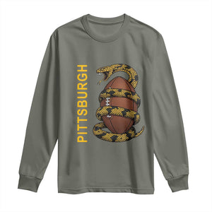 Vintage Black And Gold Rattlesnake Long Sleeve Shirt Pittsburgh Sports Fan