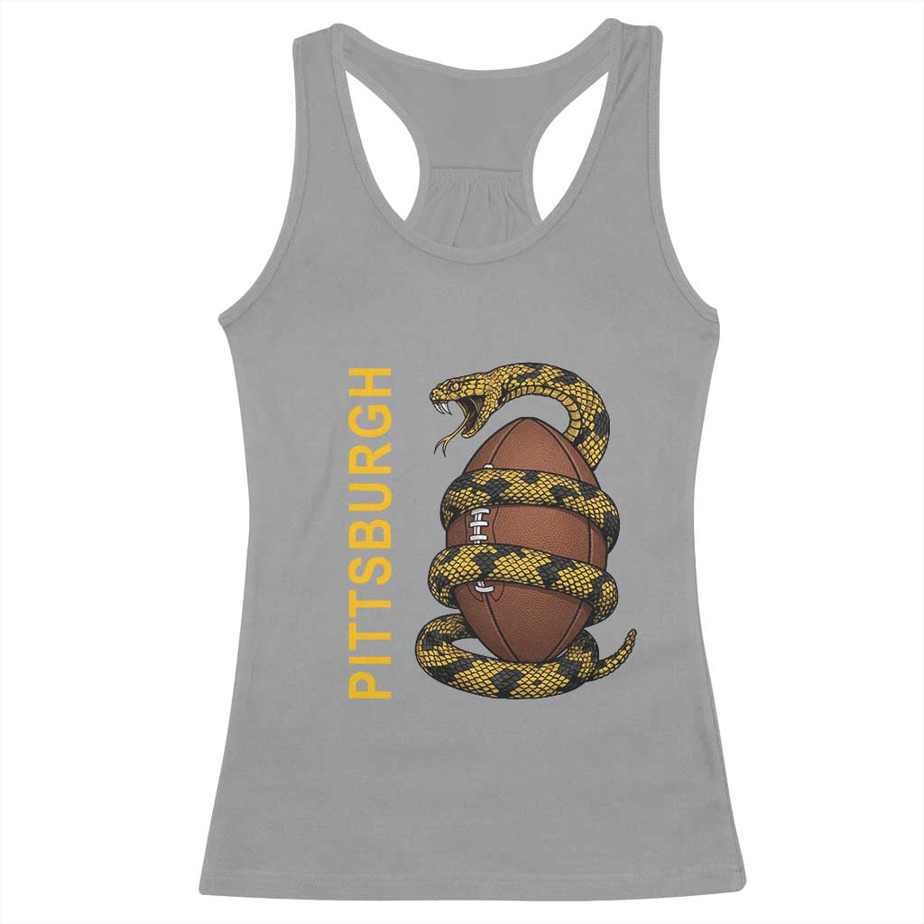 Vintage Black And Gold Rattlesnake Racerback Tank Top Pittsburgh Sports Fan