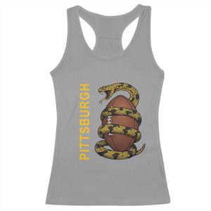 Vintage Black And Gold Rattlesnake Racerback Tank Top Pittsburgh Sports Fan