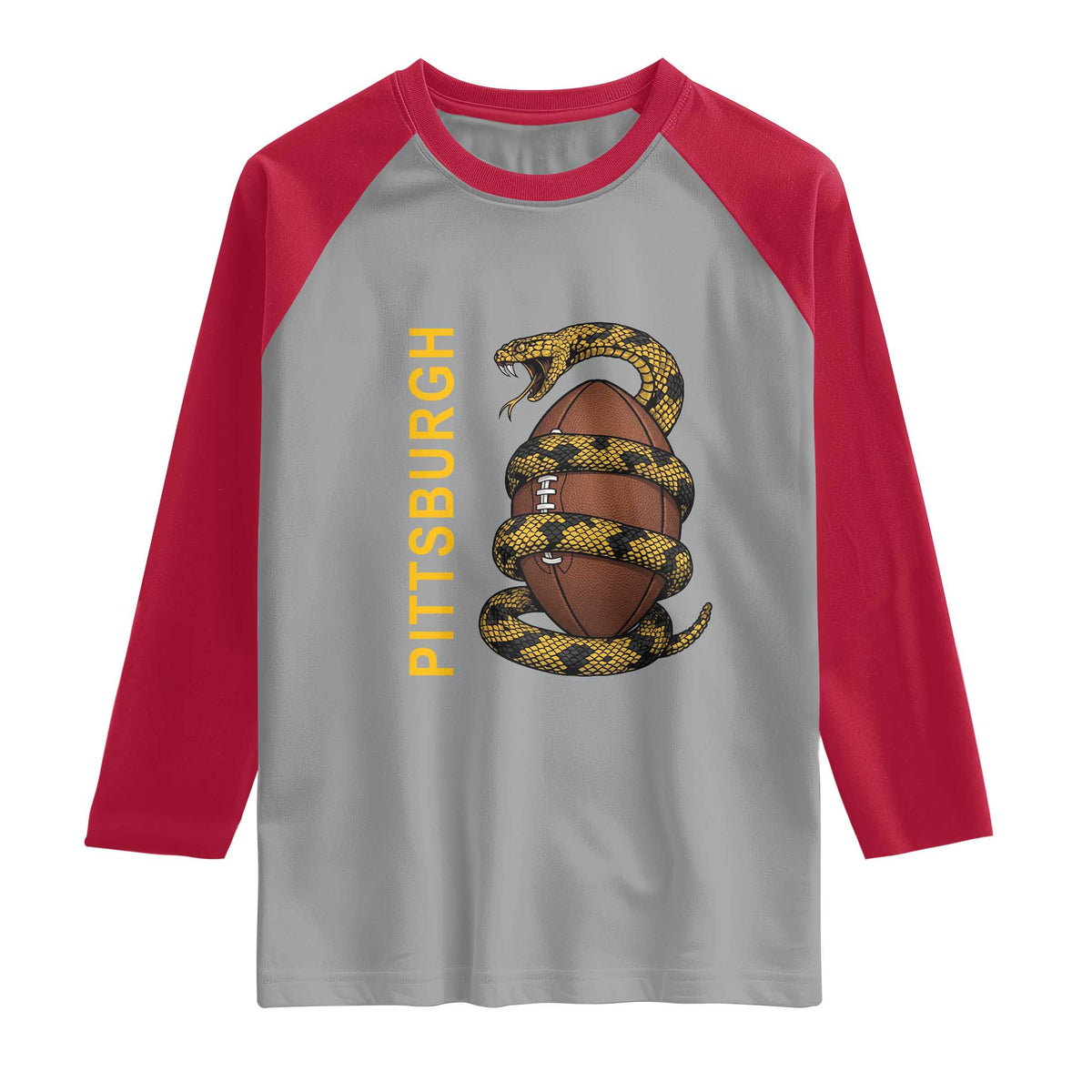 Vintage Black And Gold Rattlesnake Raglan Shirt Pittsburgh Sports Fan