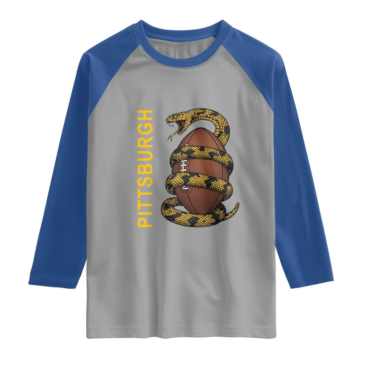Vintage Black And Gold Rattlesnake Raglan Shirt Pittsburgh Sports Fan