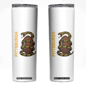 Vintage Black And Gold Rattlesnake Skinny Tumbler Pittsburgh Sports Fan