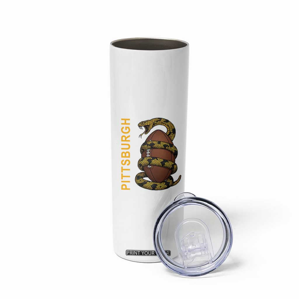 Vintage Black And Gold Rattlesnake Skinny Tumbler Pittsburgh Sports Fan
