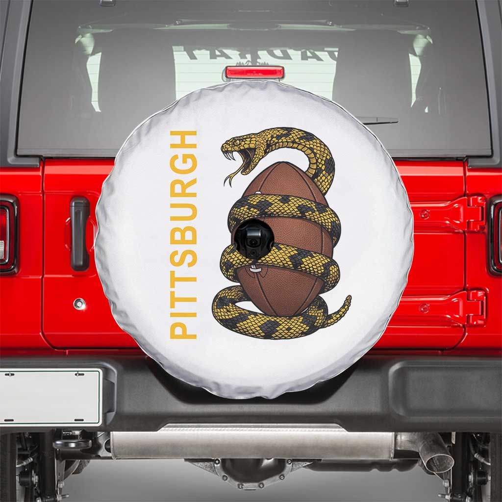 Vintage Black And Gold Rattlesnake Spare Tire Cover Pittsburgh Sports Fan