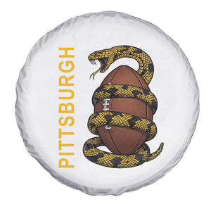 Vintage Black And Gold Rattlesnake Spare Tire Cover Pittsburgh Sports Fan