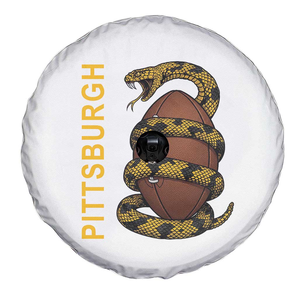Vintage Black And Gold Rattlesnake Spare Tire Cover Pittsburgh Sports Fan