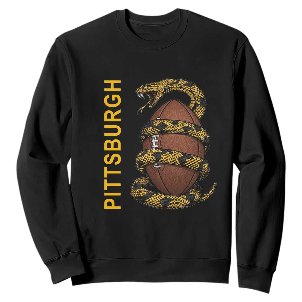 Vintage Black And Gold Rattlesnake Sweatshirt Pittsburgh Sports Fan