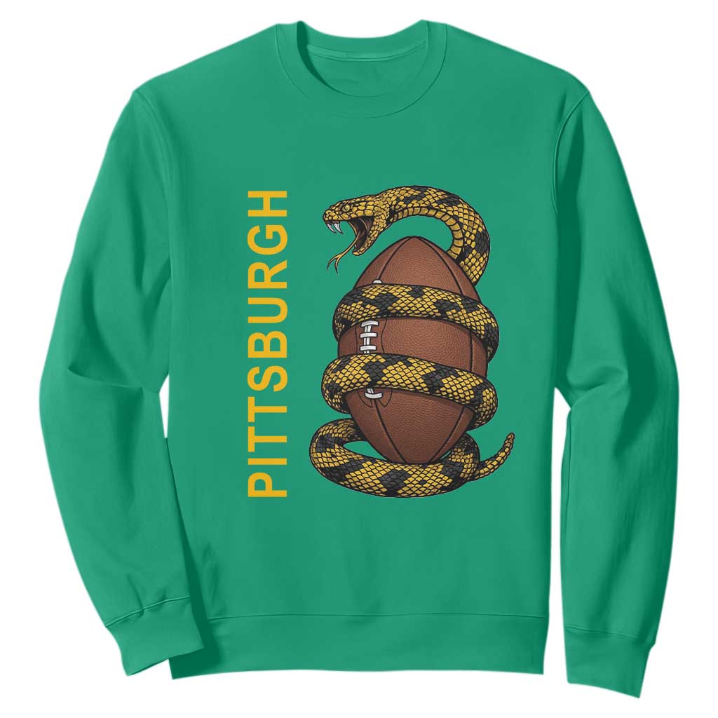 Vintage Black And Gold Rattlesnake Sweatshirt Pittsburgh Sports Fan