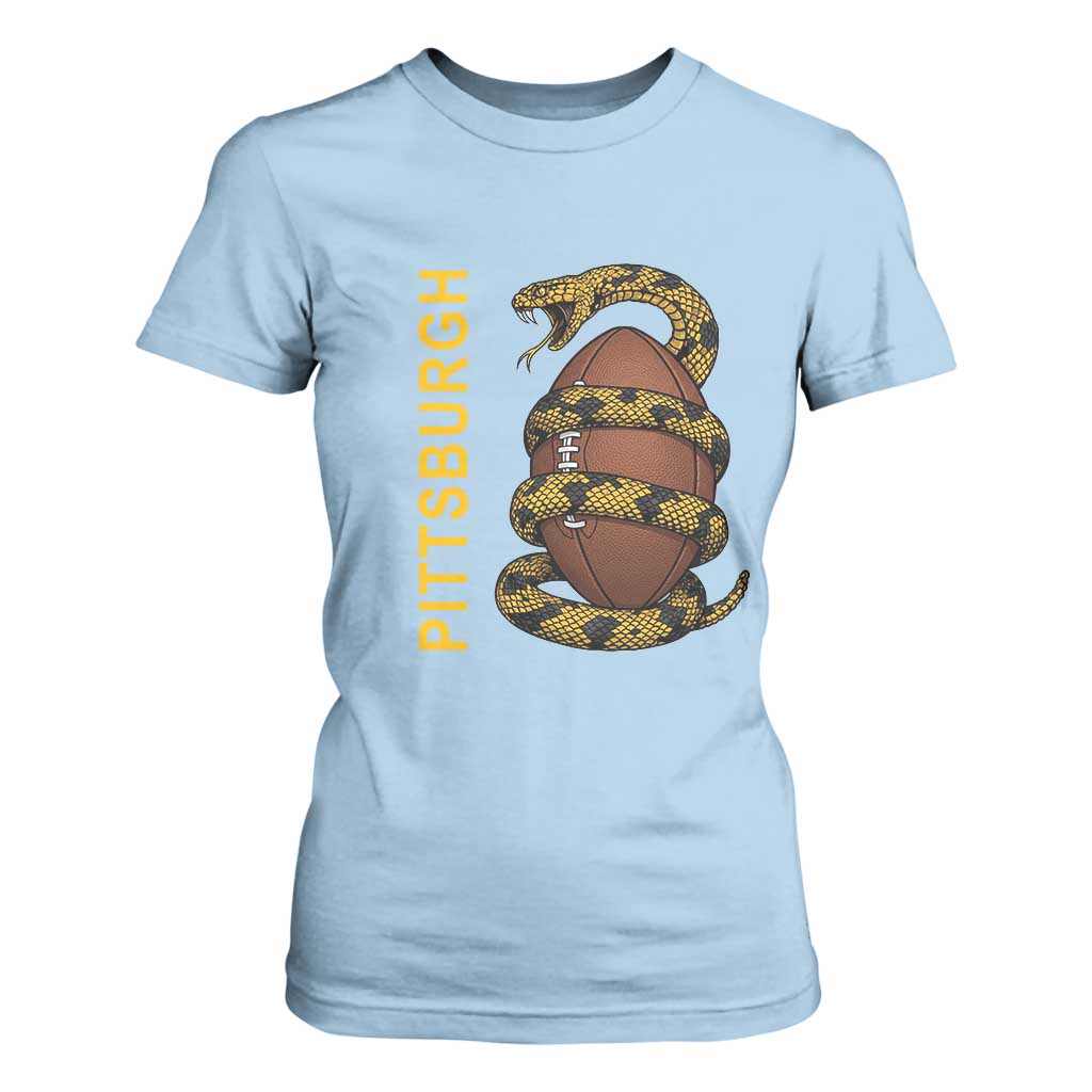 Vintage Black And Gold Rattlesnake T Shirt For Women Pittsburgh Sports Fan