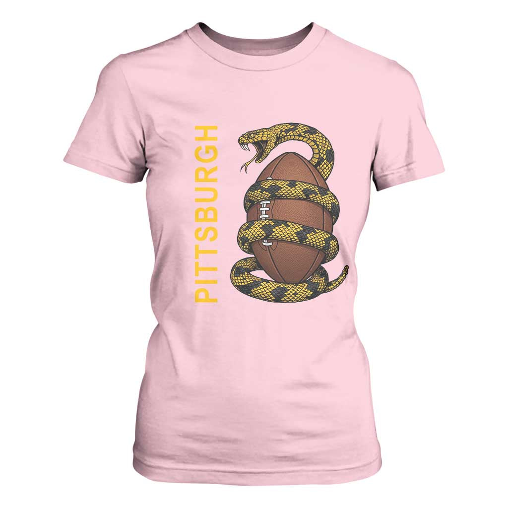Vintage Black And Gold Rattlesnake T Shirt For Women Pittsburgh Sports Fan