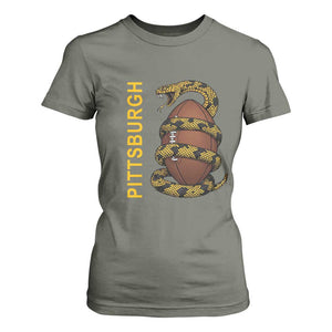 Vintage Black And Gold Rattlesnake T Shirt For Women Pittsburgh Sports Fan