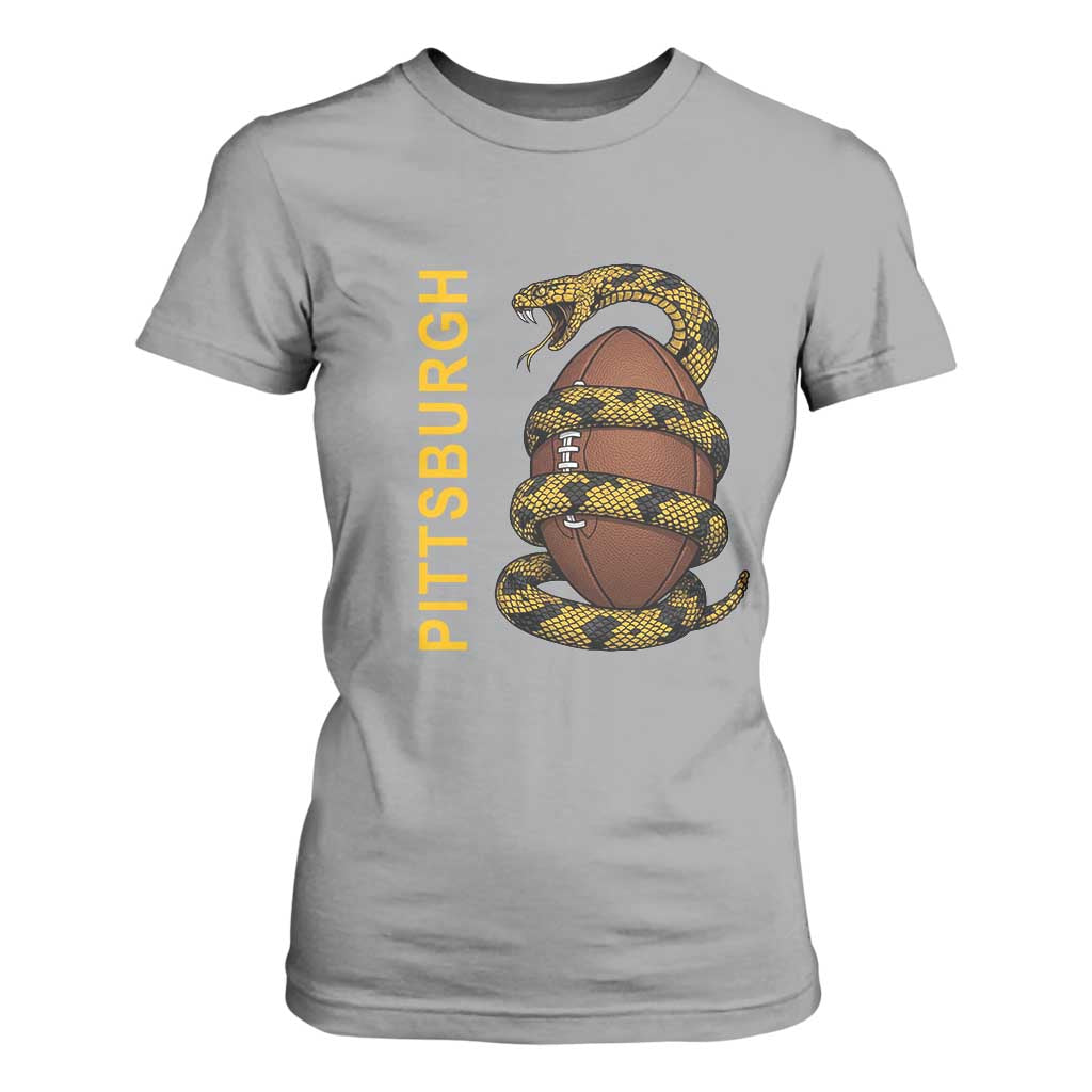 Vintage Black And Gold Rattlesnake T Shirt For Women Pittsburgh Sports Fan