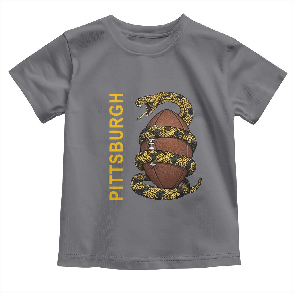 Vintage Black And Gold Rattlesnake Toddler T Shirt Pittsburgh Sports Fan