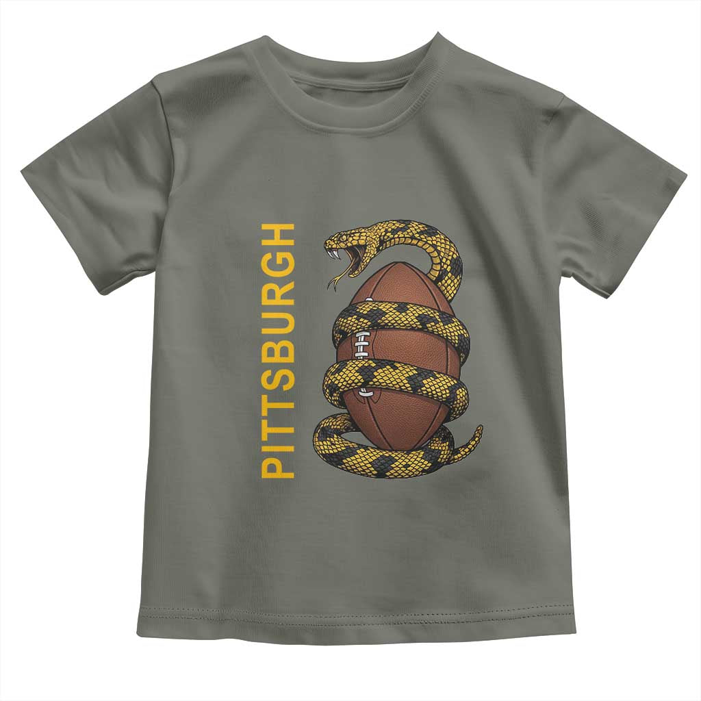Vintage Black And Gold Rattlesnake Toddler T Shirt Pittsburgh Sports Fan
