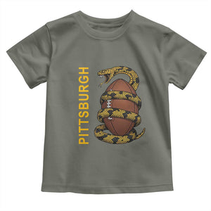 Vintage Black And Gold Rattlesnake Toddler T Shirt Pittsburgh Sports Fan